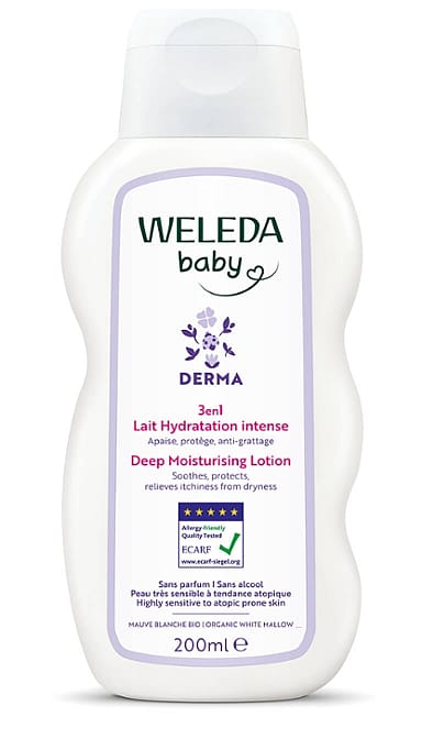 Weleda Baby ķermeņa losjons bērniem ar ārstniecības alteju 3in1