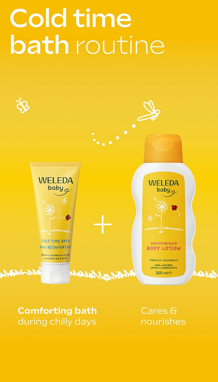 Weleda Baby Calendula vannošanas līdzeklis bērniem aukstajā laikā