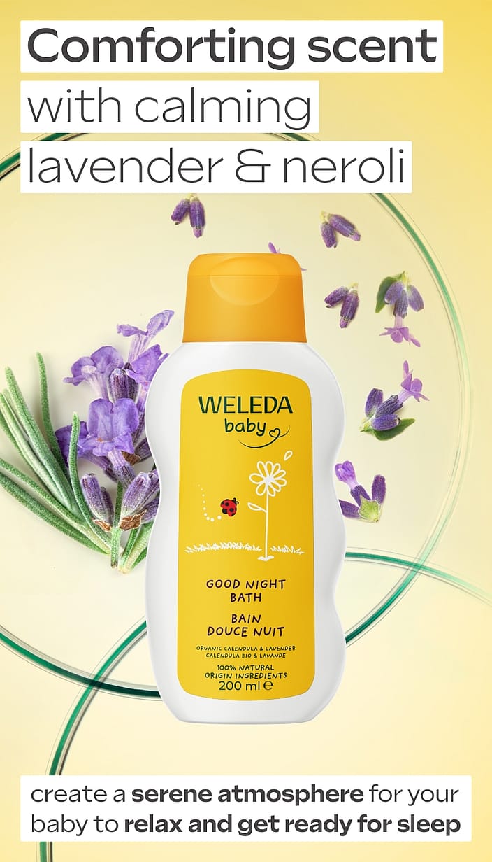 Weleda Baby Calendula Good Night vannošanas līdzeklis bērniem uz nakti