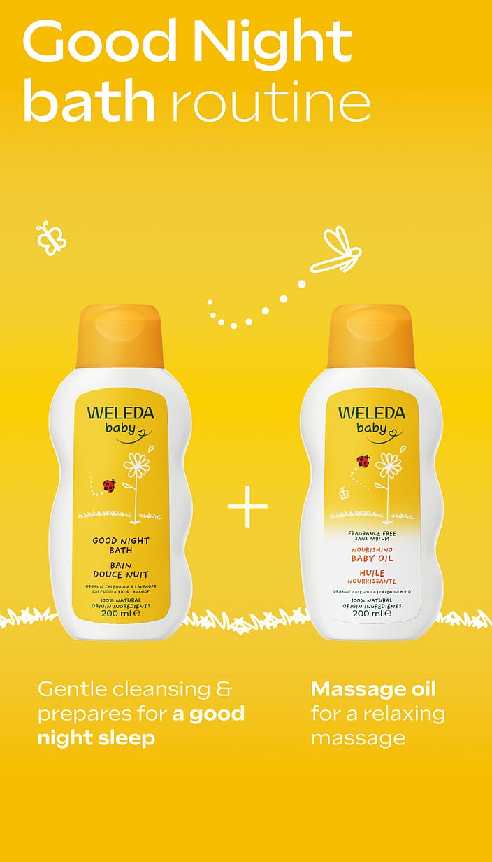 Weleda Baby Calendula Good Night vannošanas līdzeklis bērniem uz nakti