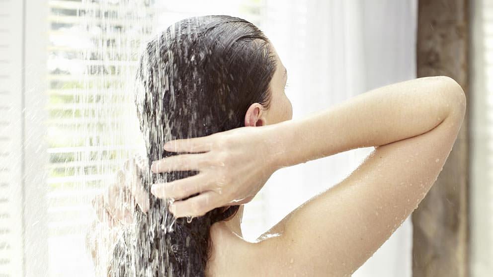woman in the shower